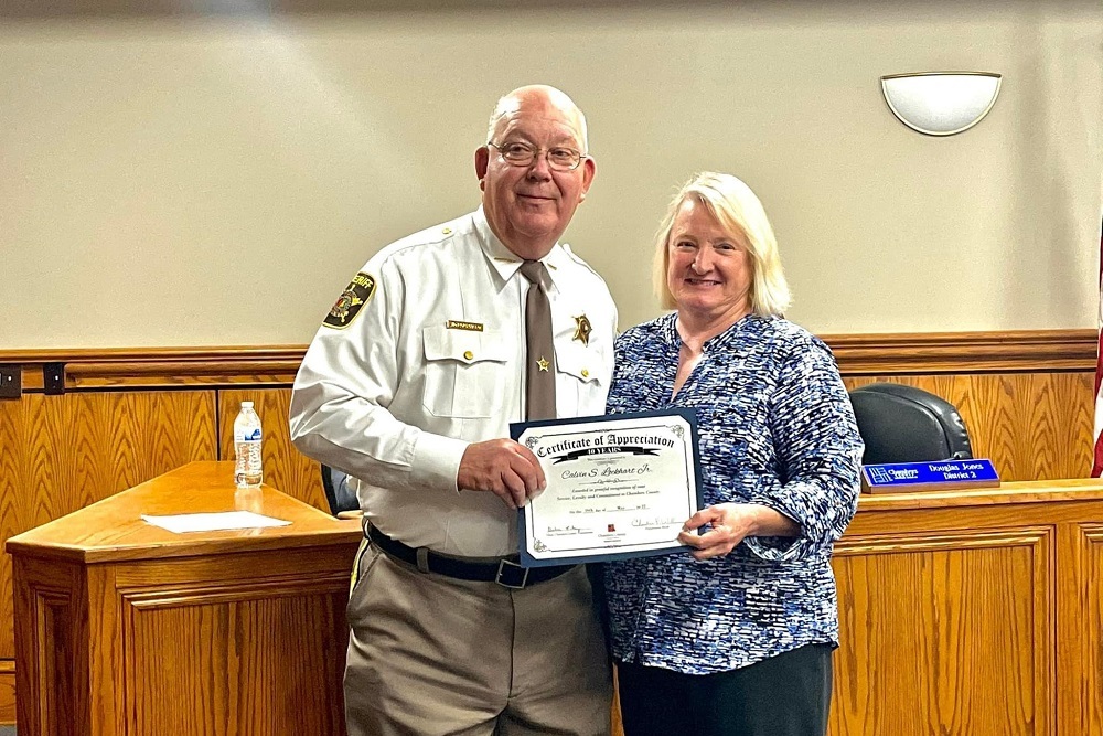 Sheriff Sid Lockhart honored for 40 years of service.