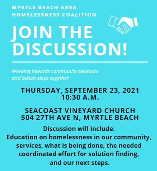 City of Myrtle Beach: Homeless Coalition Discussion set for Thursday, September 23