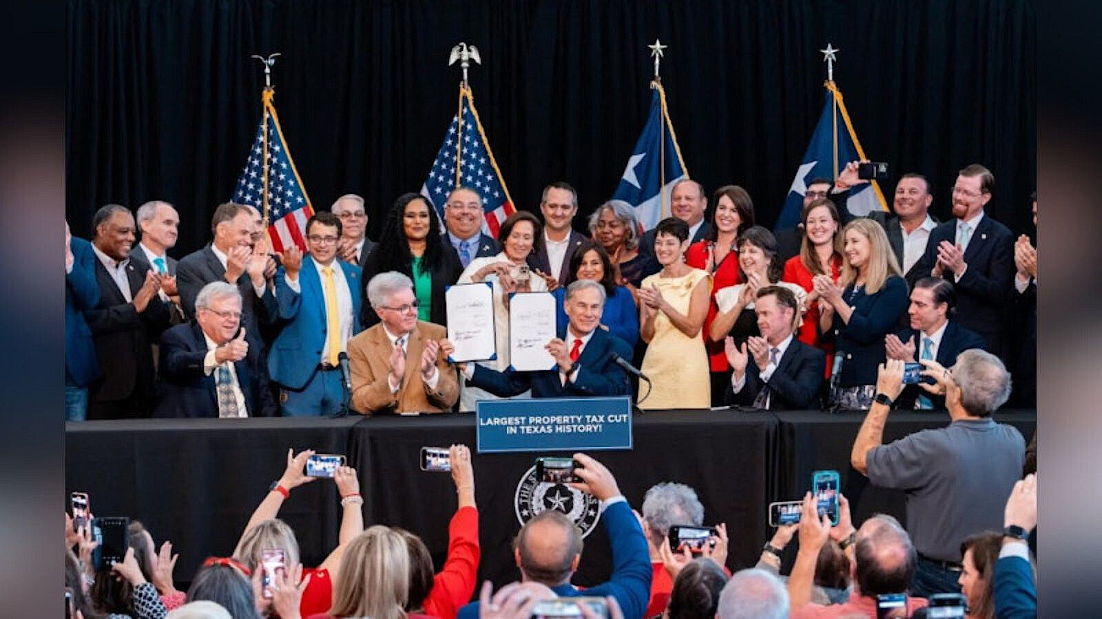 Gov. Abbott: ‘Today, I am signing a law that will ensure more than billion in property tax cuts—the largest property tax cut in Texas history’ Gov. Abbott: ‘Today, I am signing a law that will ensure more than billion in property tax cuts—the largest property tax cut in Texas history’