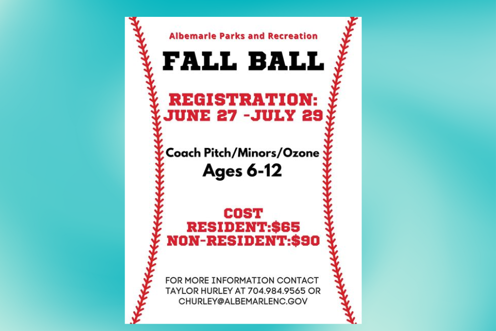 CITY OF ALBEMARLE PARKS AND RECREATION DEPARTMENT: 2022 Fall Soccer and Baseball