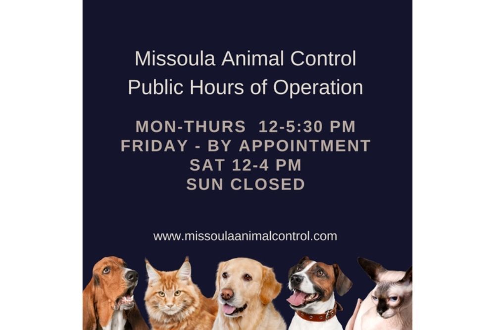 Missoula Animal Control Public Hours of Operation