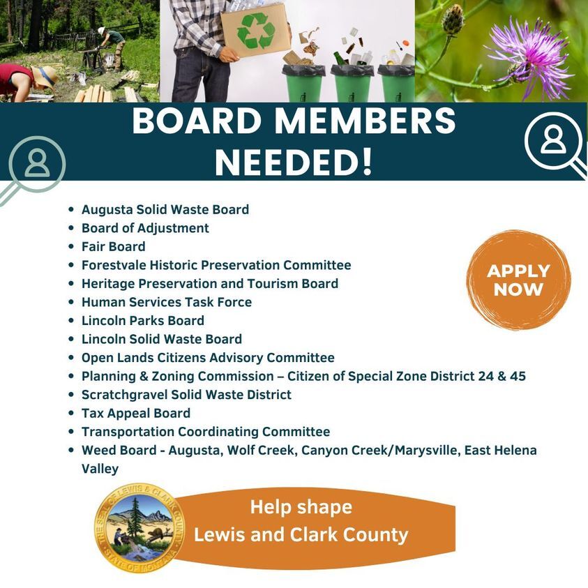 Lewis and Clark County Community Several Board Openings Lewis and Clark County Community Several Board Openings