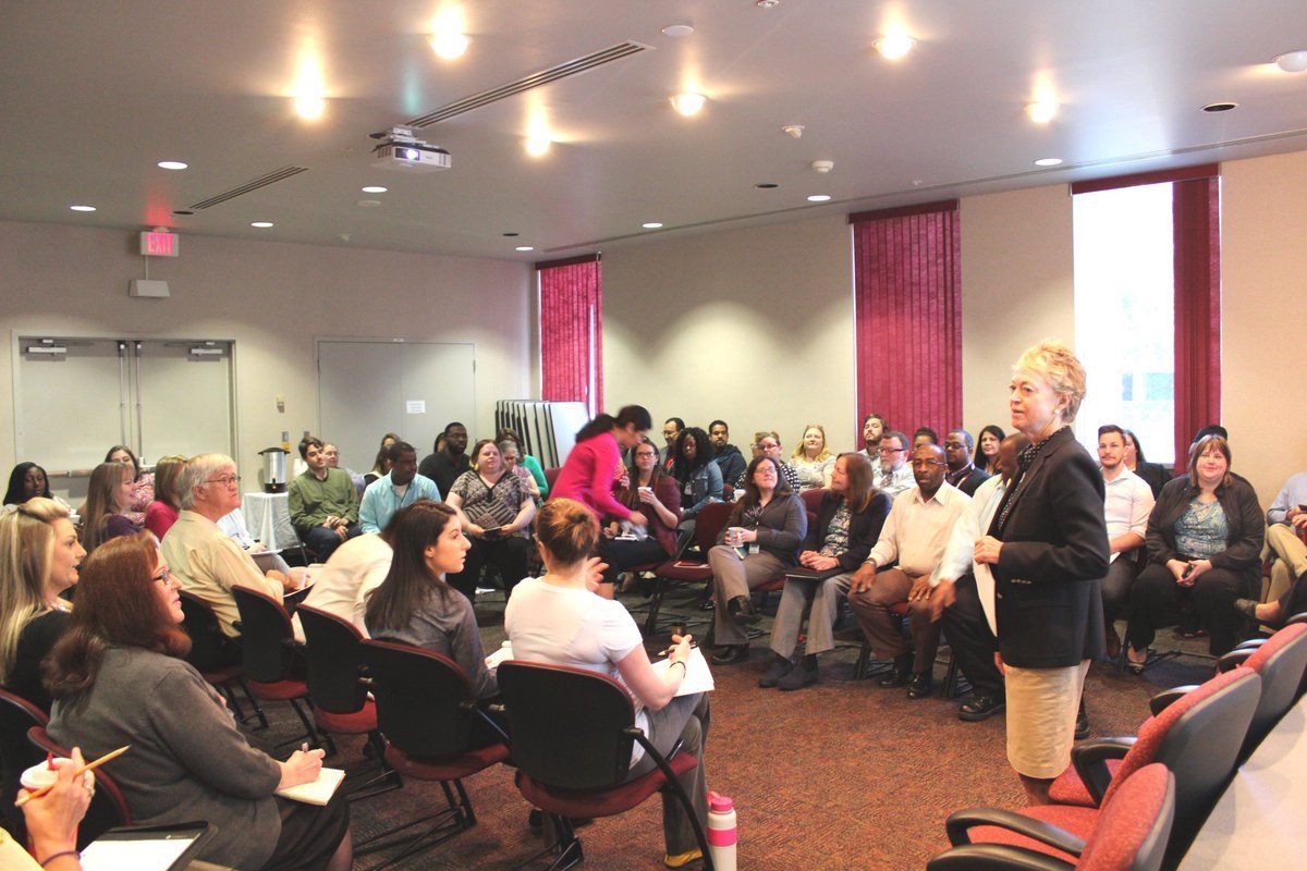 Deputy Commissioner of Property and Casualty Susanne Murphy leading a town hall meeting. - Twitter