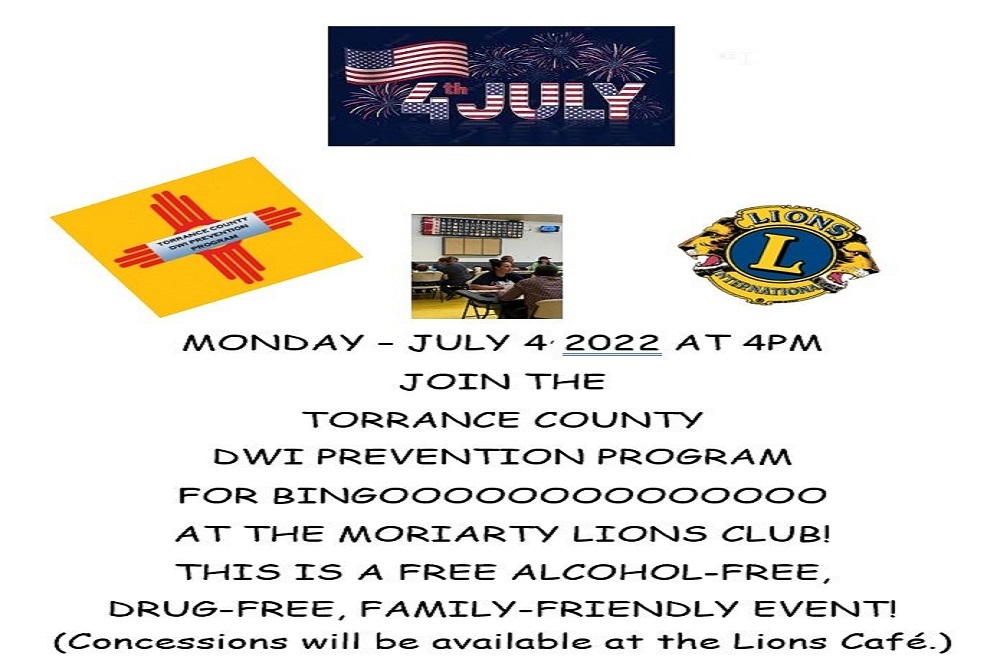 Free Event Brought to You by the Torrance County DWI Prevention Program Free Event Brought to You by the Torrance County DWI Prevention Program