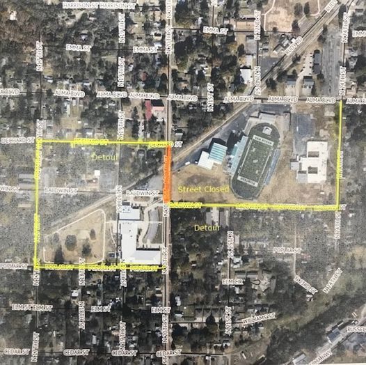 ROAD CLOSURE-20th Street from Baldwin St to Dechard St