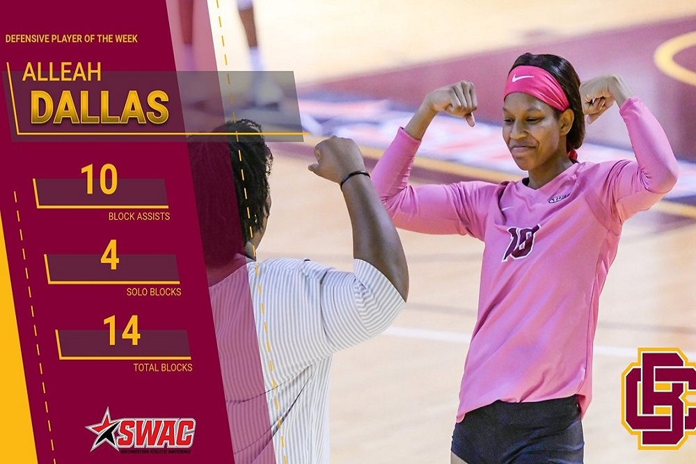 Alleah Dallas Named SWAC Defensive Player of the Week Alleah Dallas Named SWAC Defensive Player of the Week