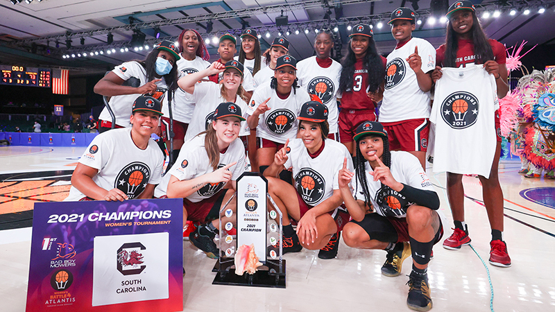 South Carolina women rally past UConn to claim Battle 4 Atlantis tourney hoops title
