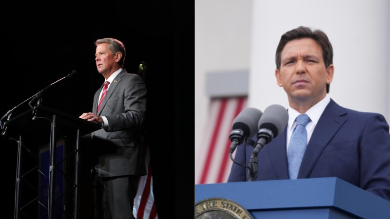 Gov. Brian Kemp (left) and Gov. Ron DeSantis (right) - X/GovKemp, X/GovRonDeSantis