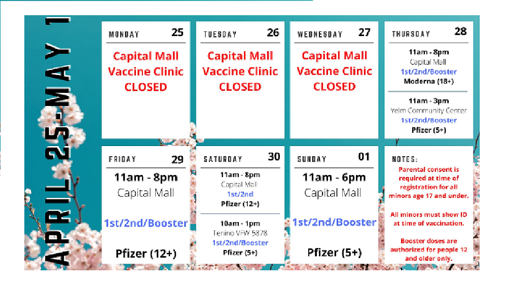 Thurston County Public Health and Social Services COVID-19 vaccination schedule Thurston County Public Health and Social Services COVID-19 vaccination schedule