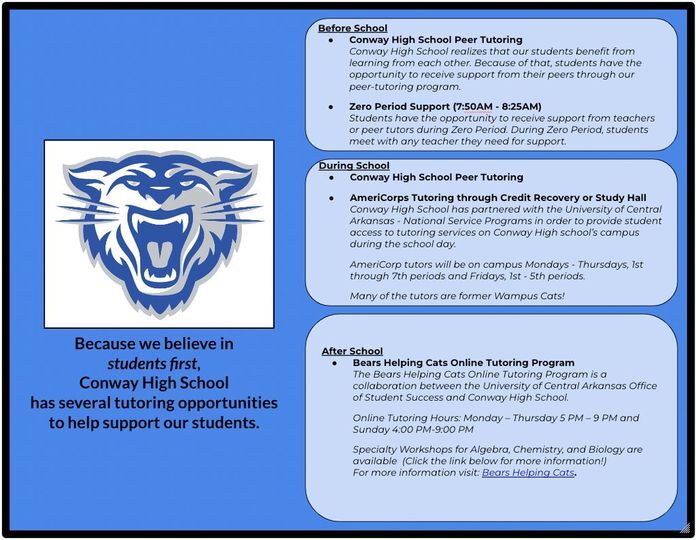 CONWAY HIGH SCHOOL: CHS Tutoring Graphic – 2022-2023 (for Social Media)