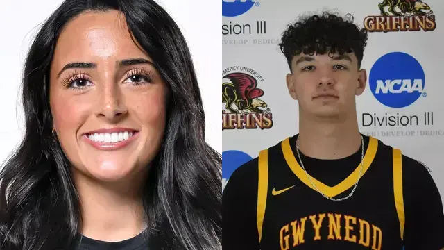 Who are the former high school athletes from South Delaware County area competing during the week of Monday, Feb. 9?