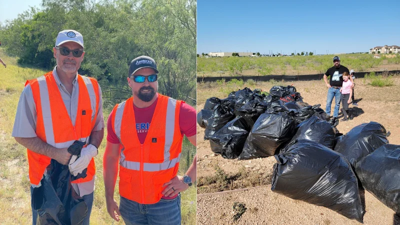 Senator Kevin Sparks, left & Keith Stetler, right at the last several West Texas clean up days.