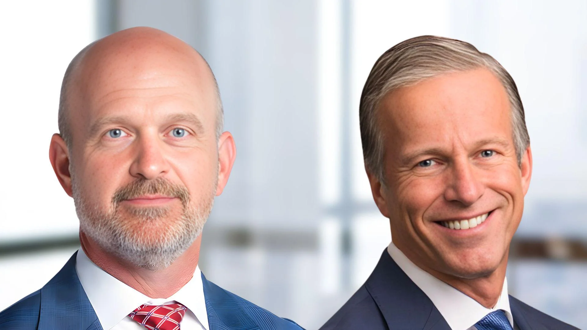 Kevin Roberts, Heritage Foundation President Roberts (left), Senate Majority Leader John Thune (right)