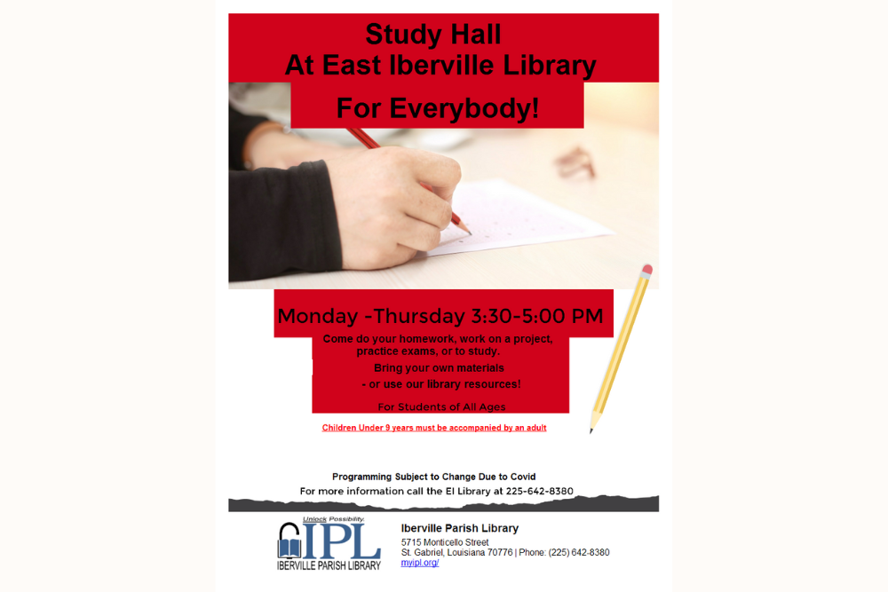 Study Hall at the East Iberville Library
