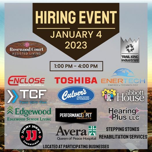 If you are looking for work in Mitchell, this event is for you!