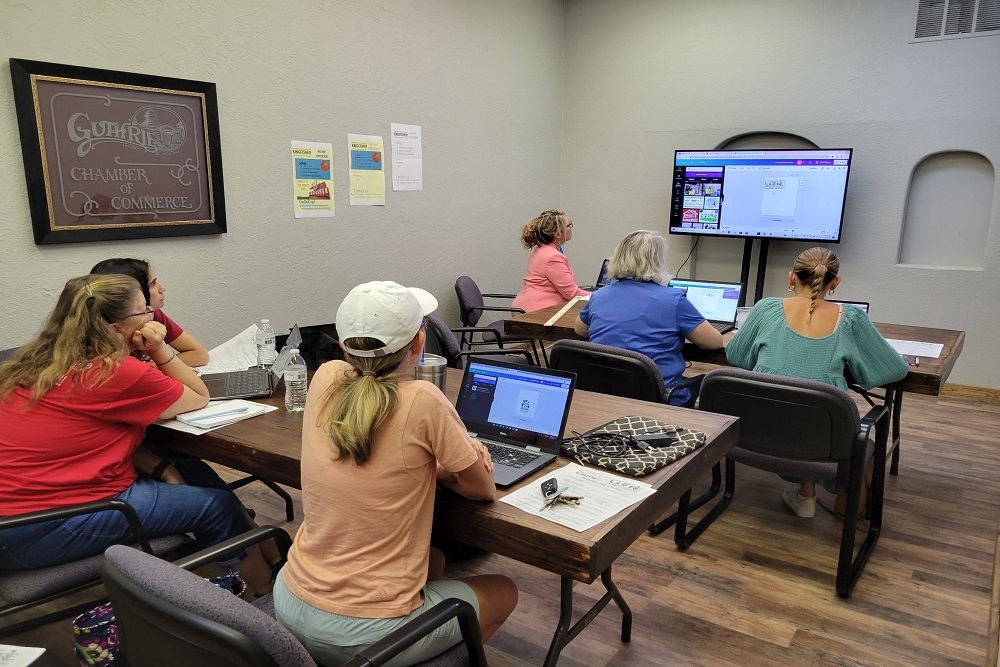 Guthrie Chamber of Commerce First Canva Training Class for Chamber Investors