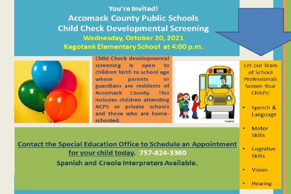 Accomack County Public Schools Child Check Developmental Screening