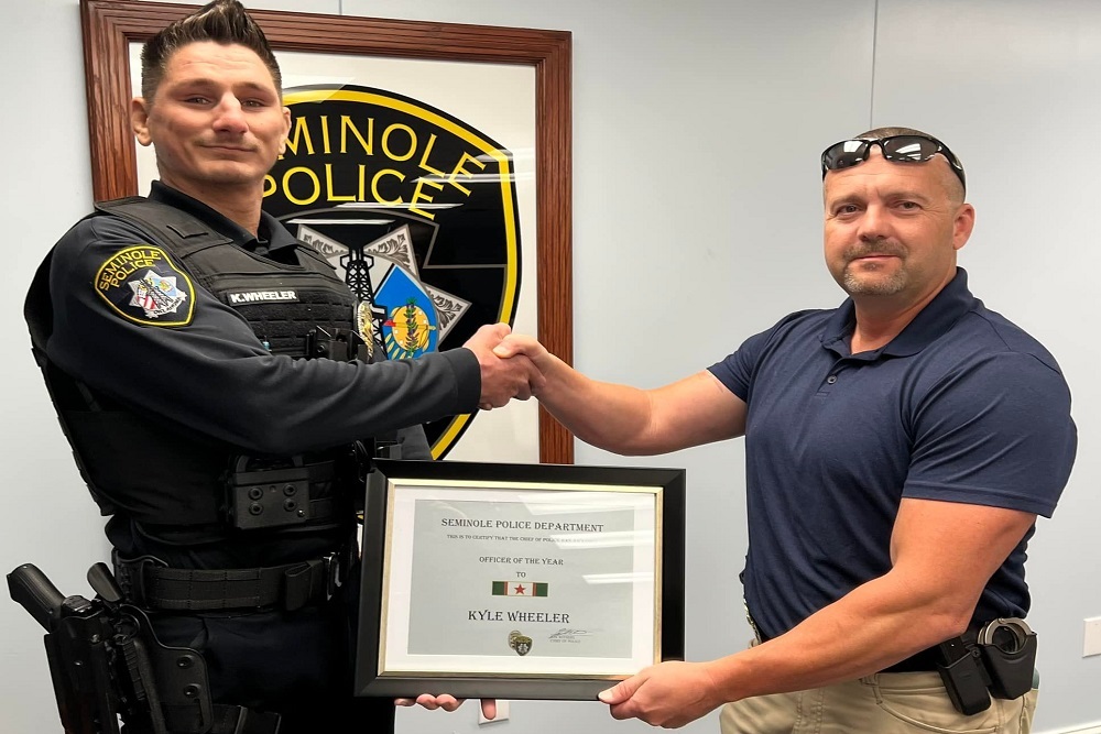 Seminole Police Department Lieutenant Kyle Wheeler was Awarded Officer of the Year