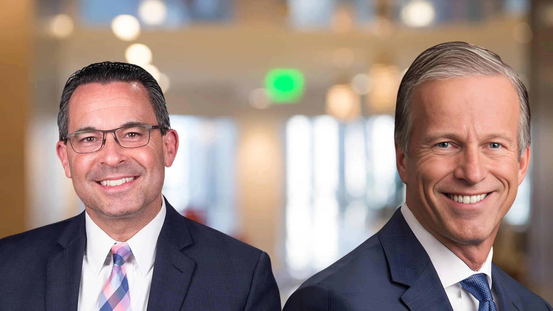 Paul Teller (left), Senate Majority Leader John Thune (right)