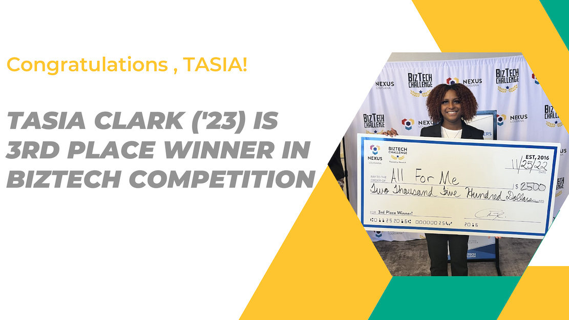 Xavierite Tasia Clark Takes Third Place in Biztech Challenge Competition