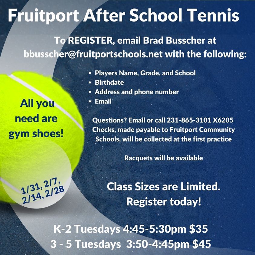 Fruitport After School Tennis Program Fruitport After School Tennis Program
