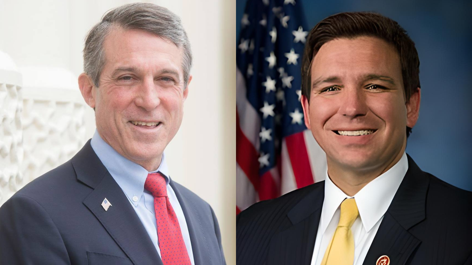 Delaware Gov. John Carney, left, and Florida Gov. Ron DeSantis - Delaware Governor%27s Office / Florida Governor%27s Office