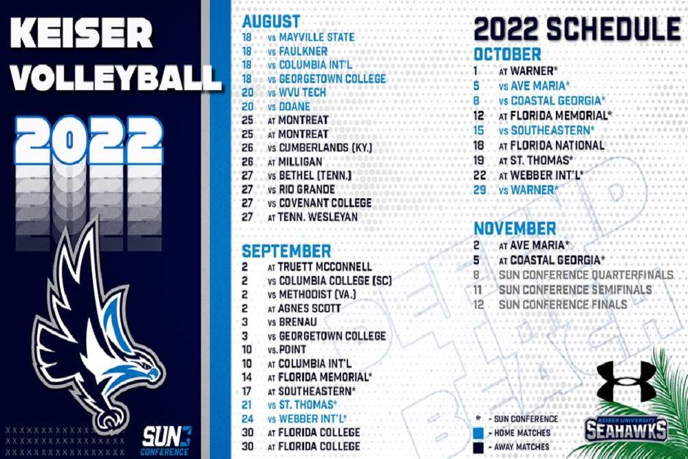 Keiser Volleyball Announces 2022 Schedule