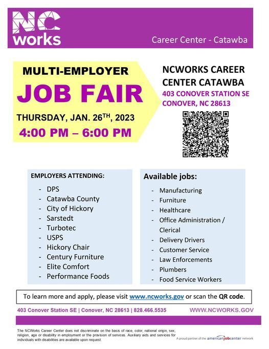 CITY OF HICKORY: Job Fair on Thursday, Jan. 26