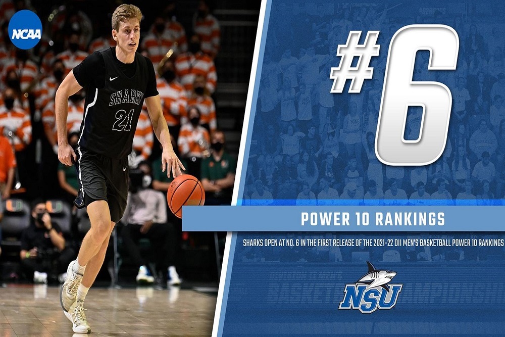 Sharks Open at No. 6 in NCAA.Com’s DII Men’s Basketball Power 10 Rankings