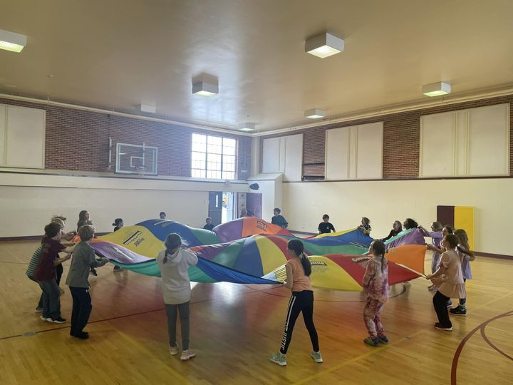 Third and Fourth Graders Had a Blast in PE Third and Fourth Graders Had a Blast in PE