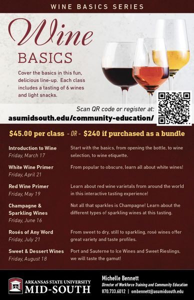 Wine Basics Series kicks off Friday night March 17, 2023