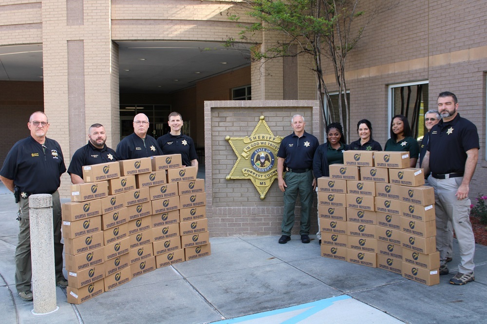 Forrest County, Miss.- Sheriff Charlie Sims Along With Deputies and Staff at the FCSO Would Like to Thank Hub City West Farm & Garden and Spartan Mosquito for the Generous Donation of “Spartan Mosquito Eradicator’s.” Forrest County, Miss.- Sheriff Charlie Sims Along With Deputies and Staff at the FCSO Would Like to Thank Hub City West Farm & Garden and Spartan Mosquito for the Generous Donation of “Spartan Mosquito Eradicator’s.”