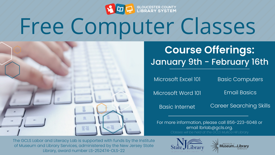 GCLS Mullica Hill Library’s FREE computer classes