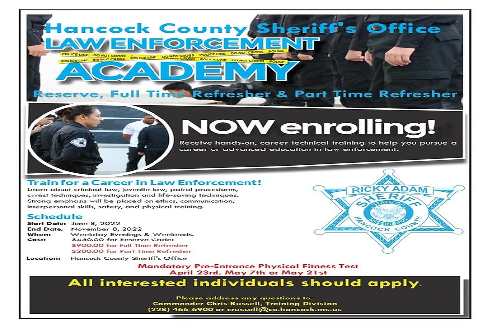 Hancock County Sheriff’s Office 2022 Law Enforcement Academy Class Hancock County Sheriff’s Office 2022 Law Enforcement Academy Class