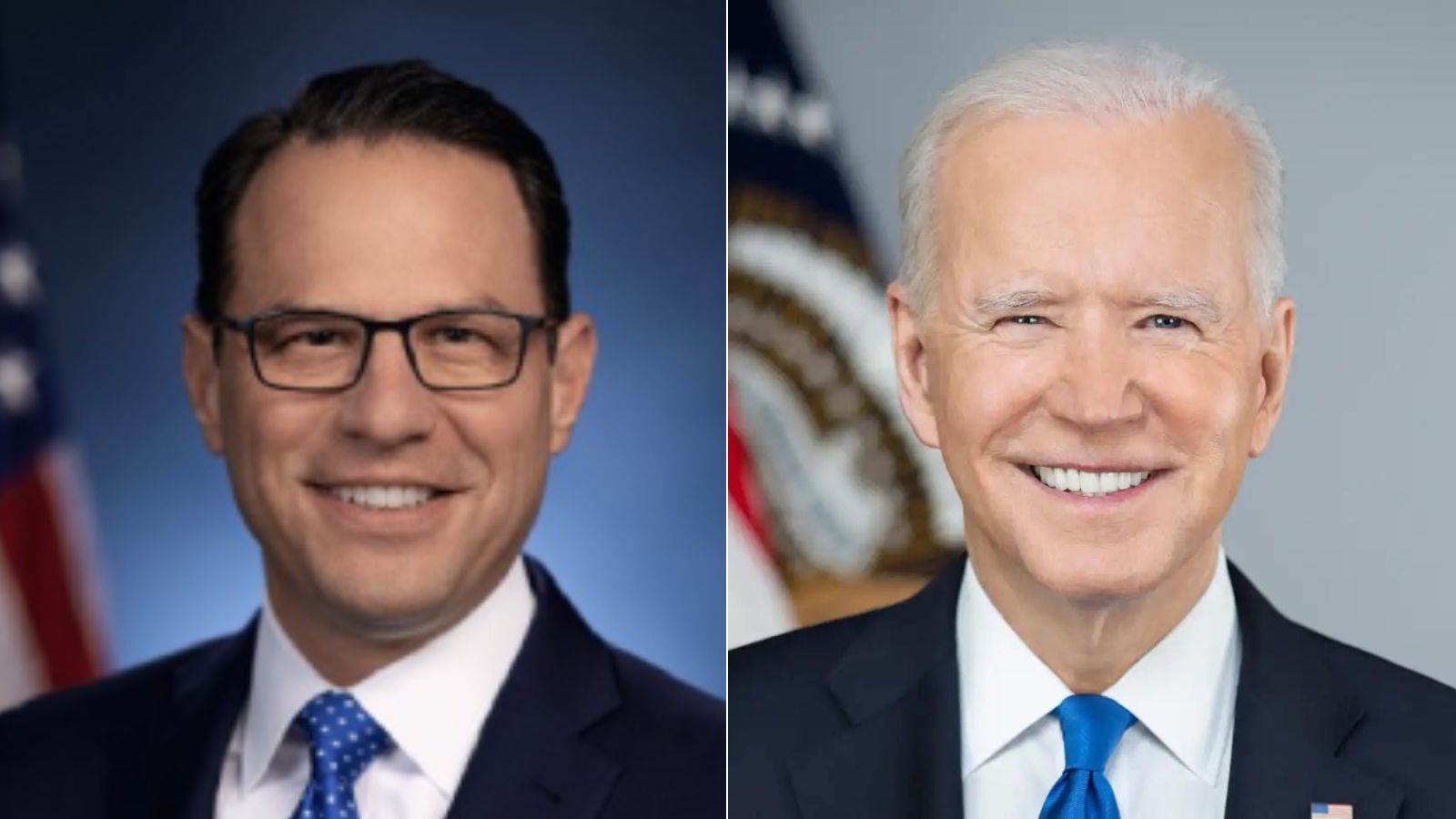 Gov. Josh Shapiro (D-Pa.), left, and President Joe Biden - Governor.pa.gov / WhiteHouse.gov