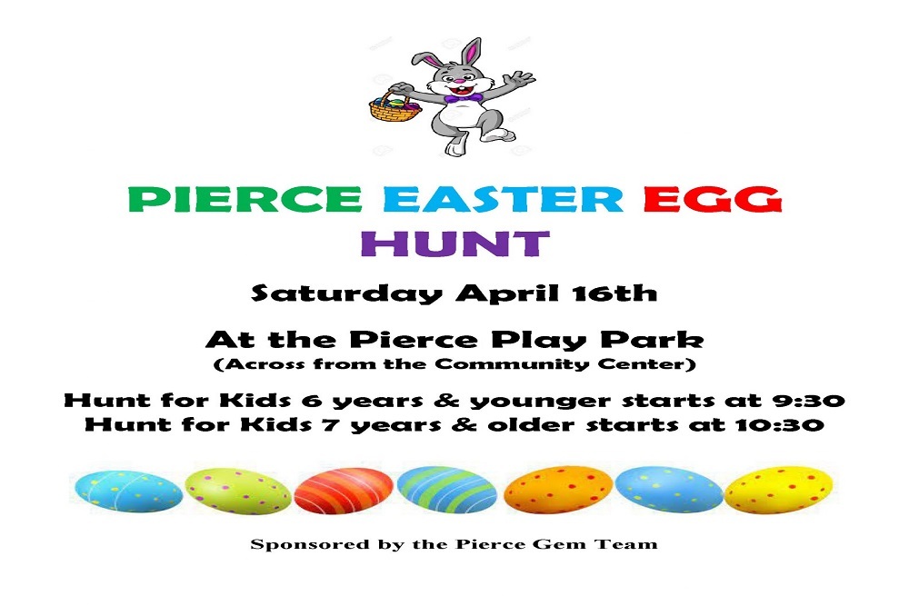 Clearwater County Chamber of Commerce: Pierce Easter Egg Hunt – Sponsored By The Pierce Gem Team