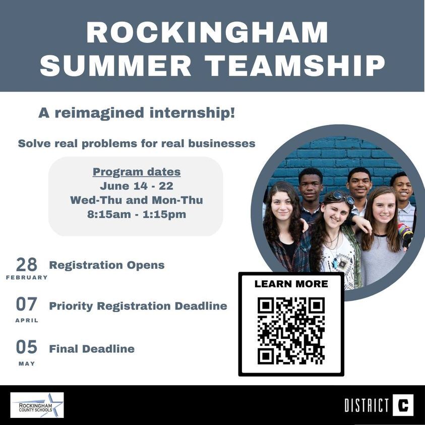 ROCKINGHAM COUNTY SCHOOLS: Join the Rockingham Summer Teamship Program