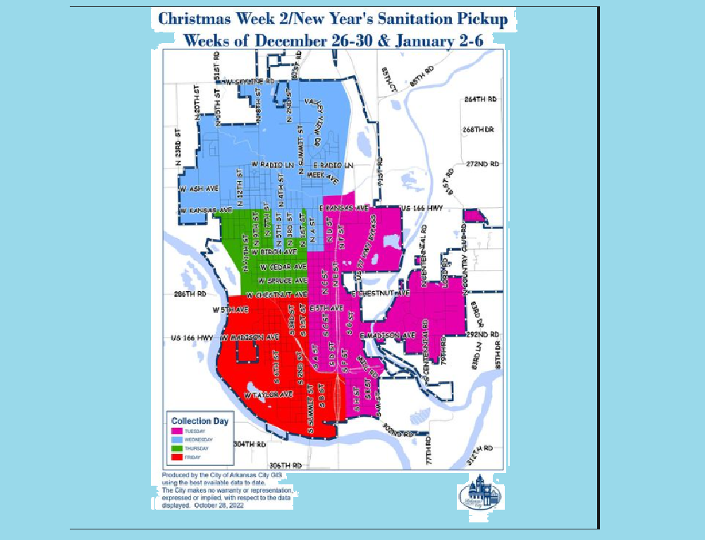 ARKANSAS CITY: Christmas Week 2/New Year’s Sanitation Pickpup