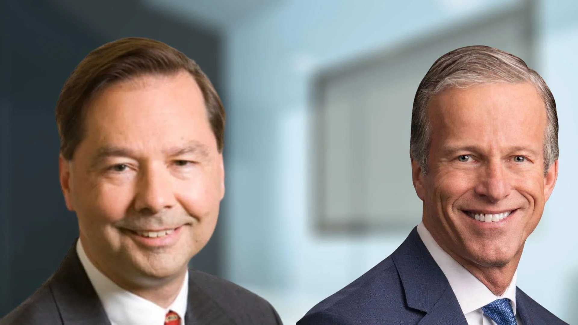 Hans von Spakovsky, Edwin Meese III Institute Senior Legal Fellow (left), Senate Majority Leader John Thune (right)