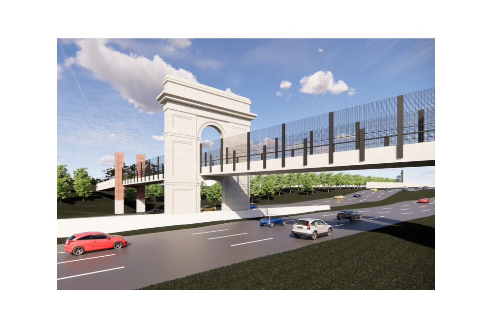 Construction Underway On The New Pedestrian Bridge Over I-385 Construction Underway On The New Pedestrian Bridge Over I-385