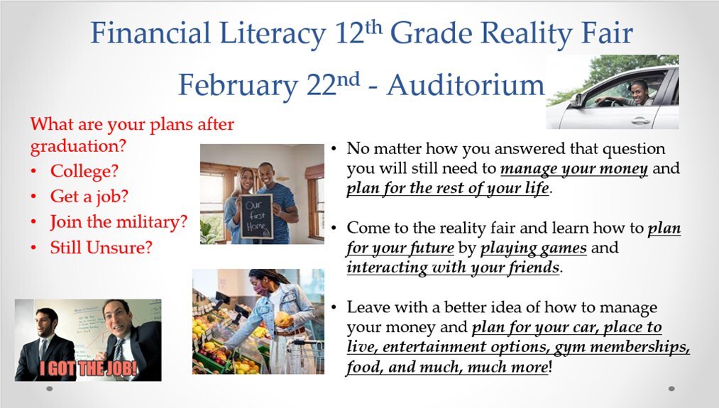 Financial Literacy Reality Fair is back on February 22nd