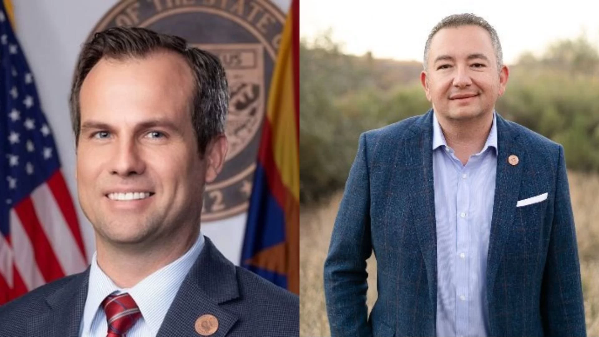 Arizona State Senate President Warren Petersen (left); Speaker of Arizona State House Ben Toma (right)