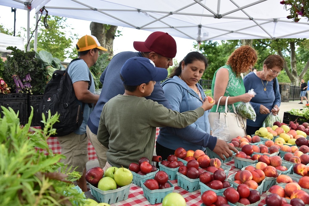 Mayor Nicholas Sacco was on hand for the grand opening of the weekly Braddock Park Farmers Market