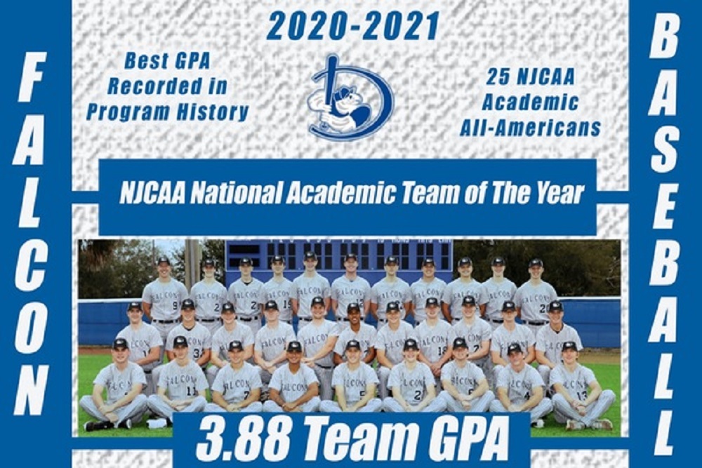 Falcon Baseball Earns 10th Straight NJCAA Academic Team of the Year Award