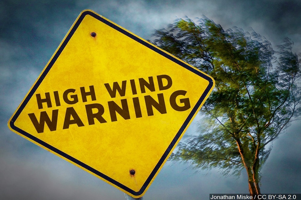 A High Wind Warning Issued by the National Weather Service A High Wind Warning Issued by the National Weather Service