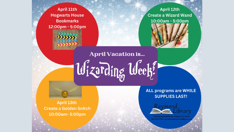 Raymond Library hosts Create a Golden Snitch on April 13, 2023