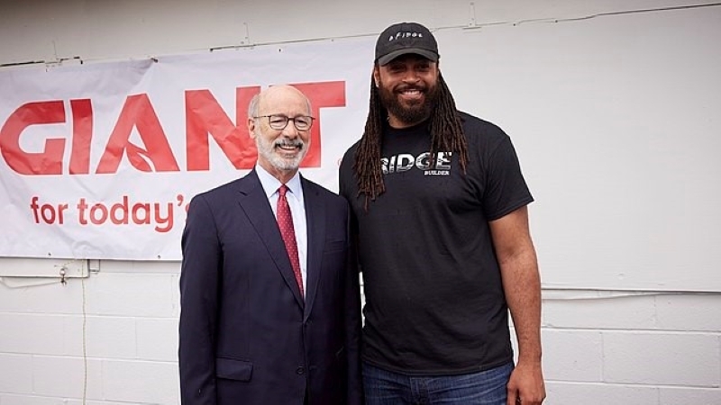 Gov. Tom Wolf with Garry Gilliam, Jr., founder and CEO of The Bridge. - Wikimedia Commons/Gov. Tom Wolf