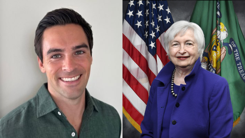 Sam Callahan, lead market analyst at Swan (left) and Treasury Secretary Janet Yellen - twitter.com/samcallah, home.treasury.gov