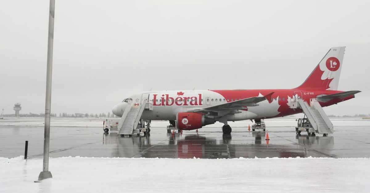 Liberal leader Mark Carney’s campaign plane