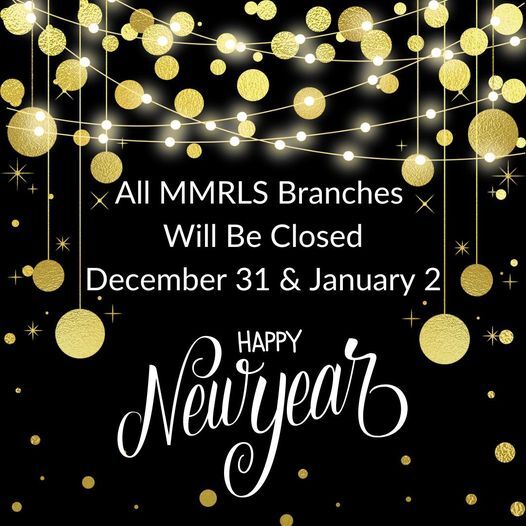 Lexington Public Library – All MMRLS Branches Will Be Closed December 31 & January 2